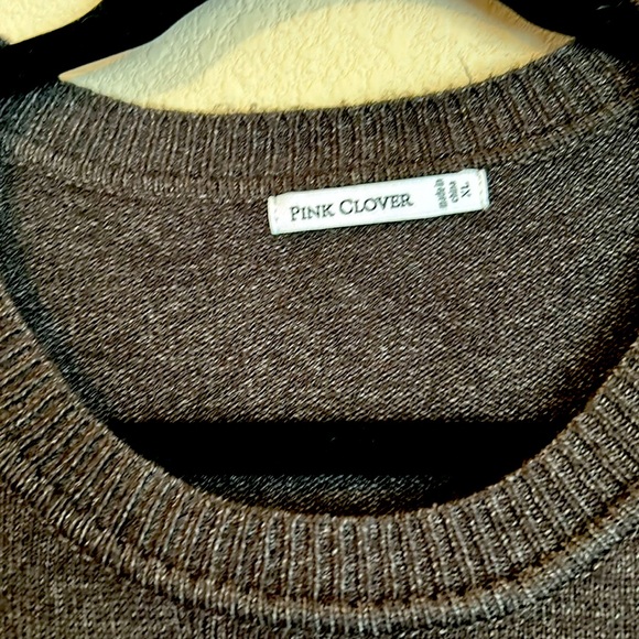 Pink Clover Long Sleeve Crewneck Sweater Dark Charcoal Heather Size XL - Picture 3 of 7